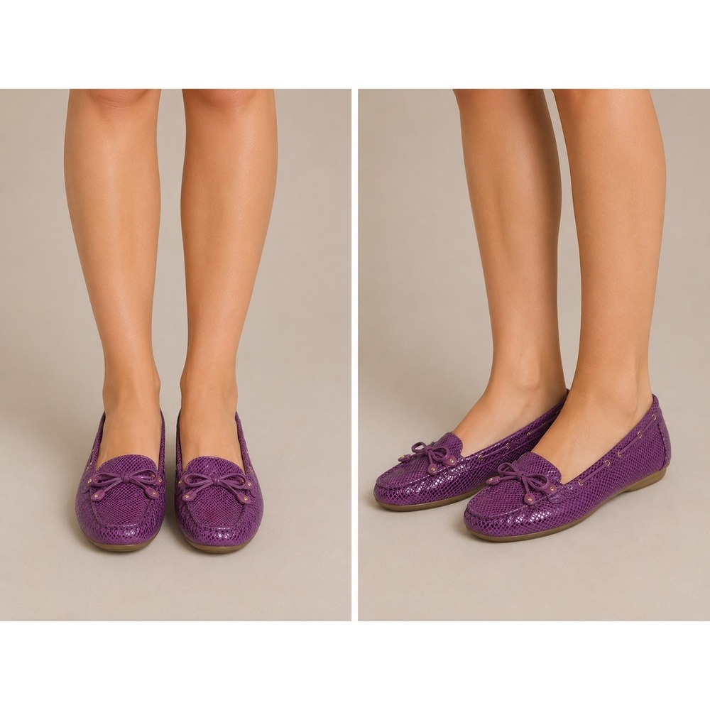 Marc Joseph New York Purple Patent Moccasin Loafers Women's Size 10 Driving...